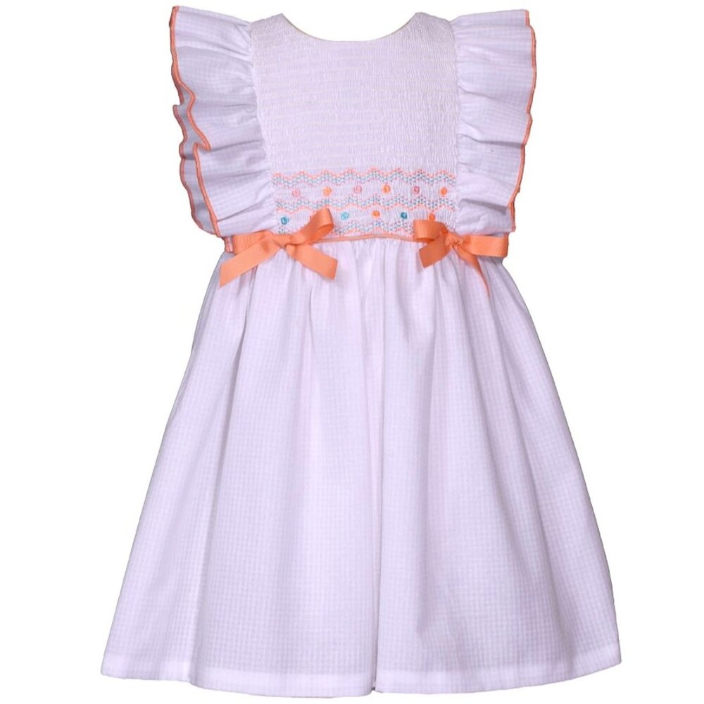 NEW Bonnie Jean Girls Size 2T-6X Embroidered Smocked Pinafore Dress
